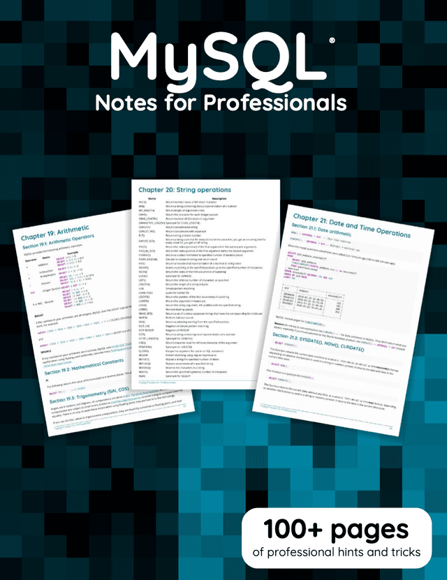 MySQL Notes for Professionals book cover