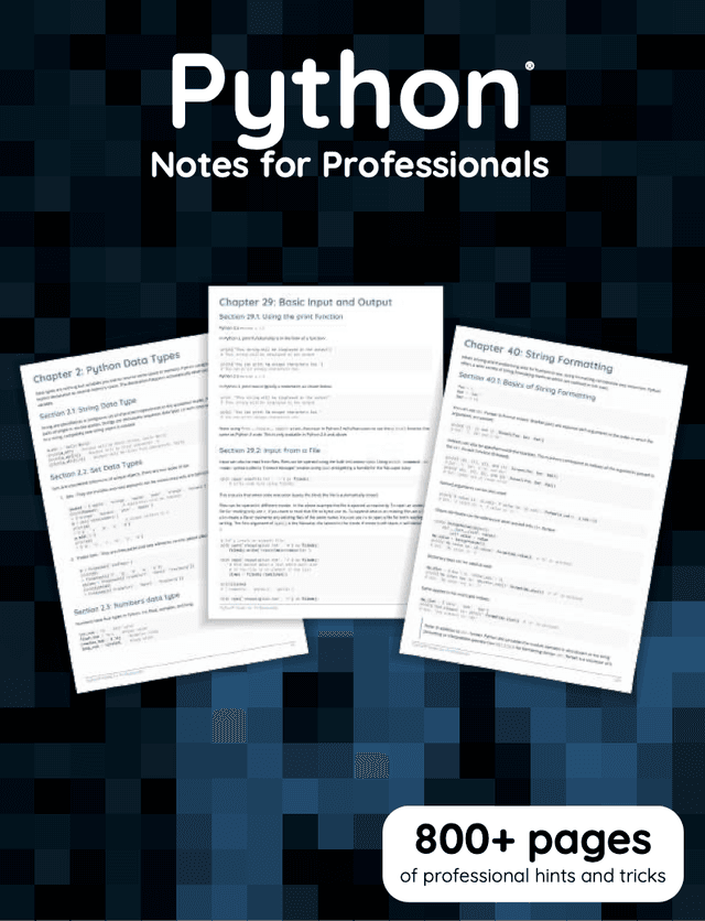 Python Notes for Professionals book cover